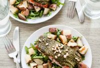 Pesto-Crusted Baked Salmon with Lemon and Herbs