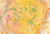 Cheesy Baked Refried Bean Dip for Parties and Game Day