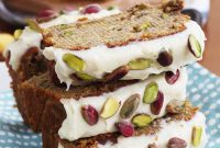 Banana Pistachio Cake with White Chocolate Cream Cheese Frosting