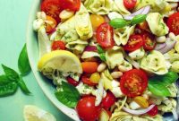 Lemon Basil Tortellini & White Bean Pasta Salad