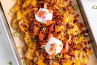 Loaded Potato Nachos with Cheese, Jalapeño & Sour Cream
