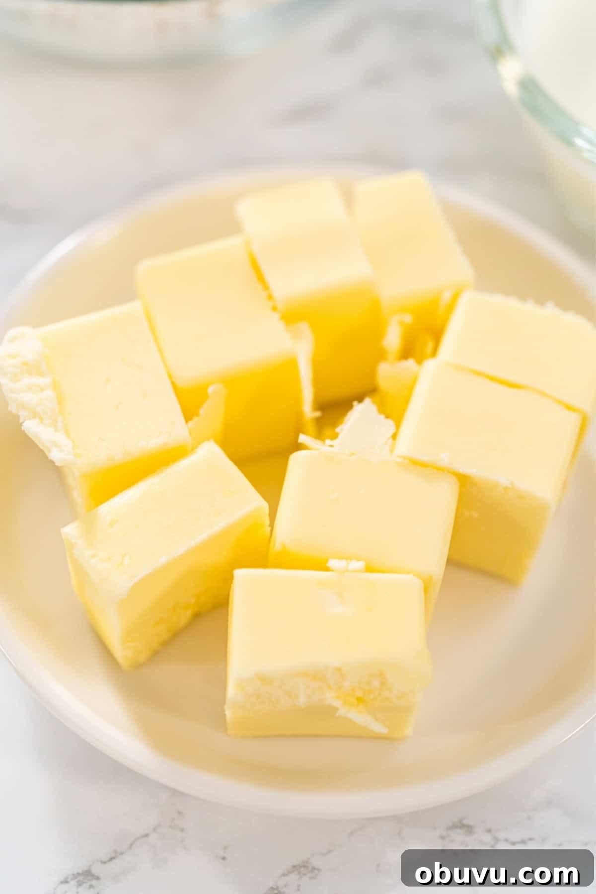 cold butter in a bowl.