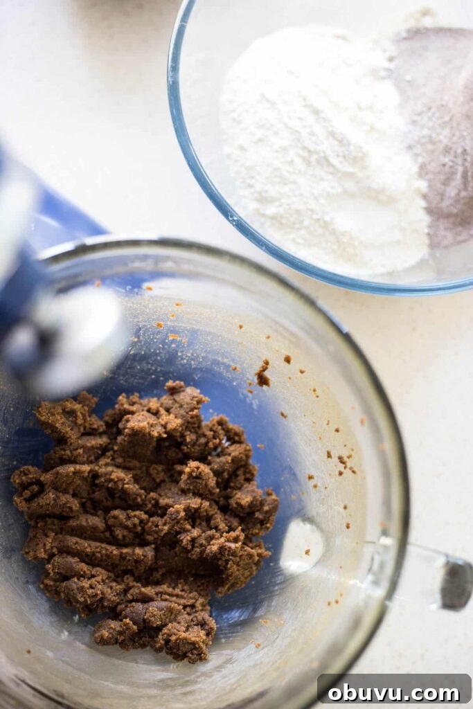 process shot of Sticky Date Cake. Ingredients in a bowl.