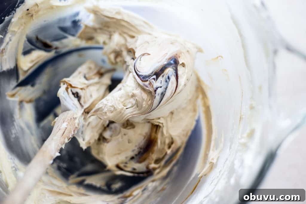 Black Treacle buttercream in a mixing bowl
