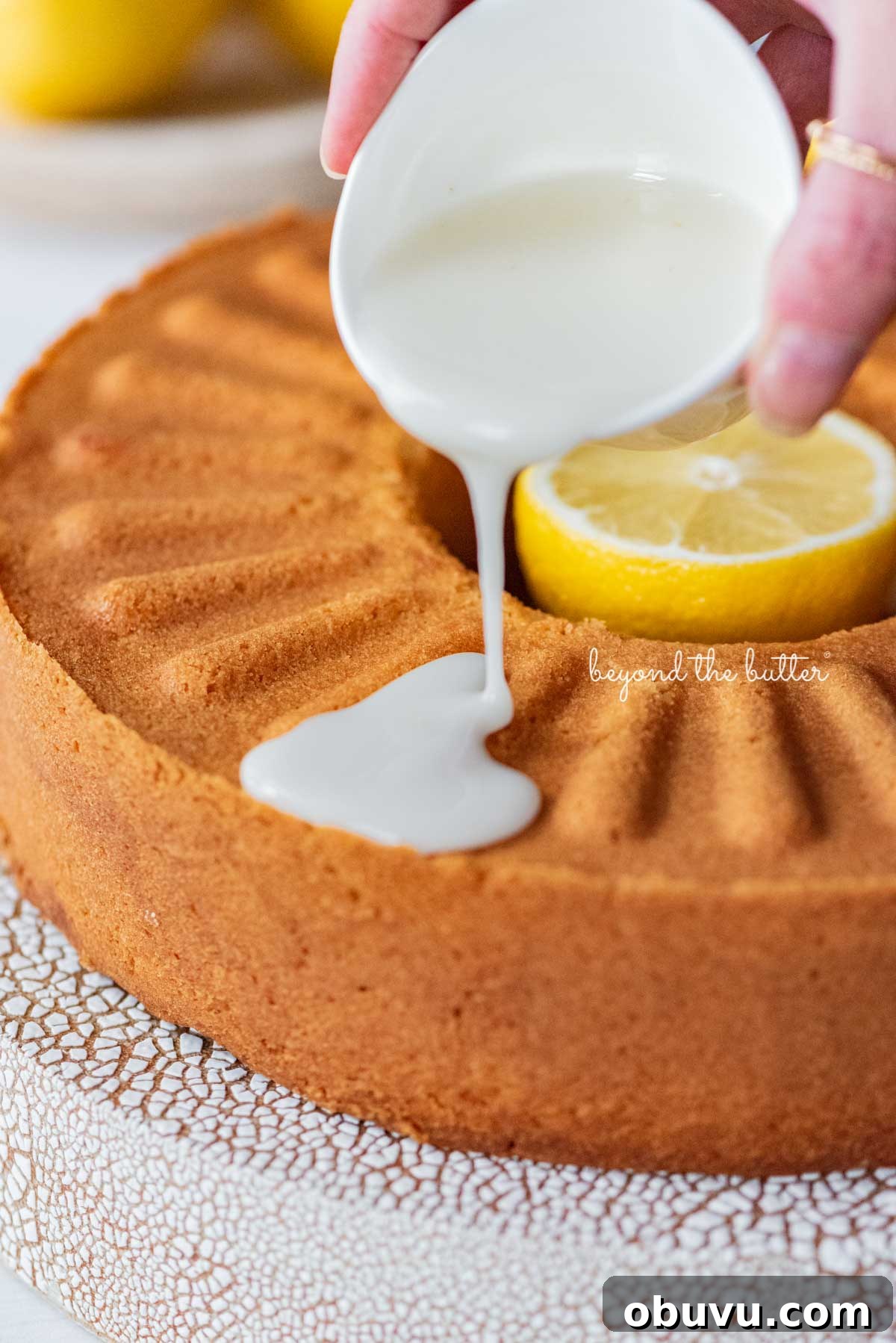 Lemon Cream Cheese Pound Cake Recipe with Zesty Glaze 3 Lemon cream cheese pound cake close-up