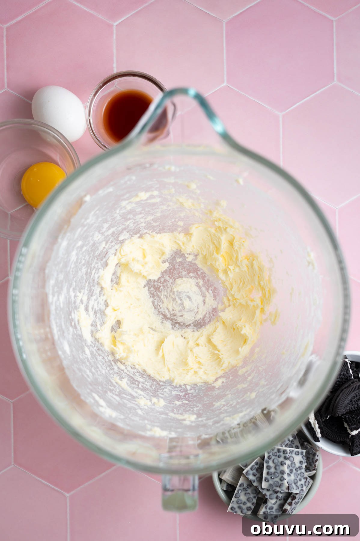 Soft Cookies and Cream Bars Recipe — Chewy & Irresistible 5 creamed butter and salt in a mixing bowl