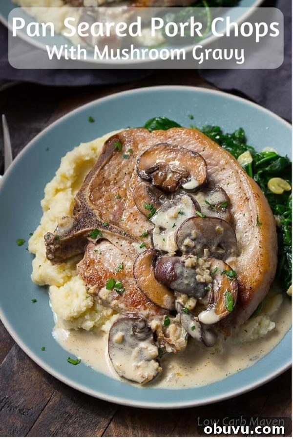 Garlic Butter Mushroom Pork Chops Without Canned Soup 2 Cream of Mushroom Pork Chops with a homemade mushroom gravy is delicious. No canned soup in this easy recipe.