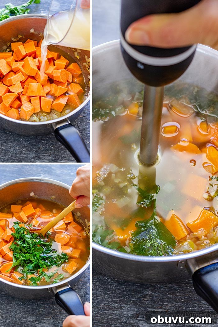 Creamy Roasted Sweet Potato Soup with Ginger and Thyme 4 How to make Sweet Potato Soup Step 1 Picture Collage