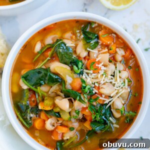 Authentic Tuscan White Bean Soup Recipe for Cozy Weeknights 10 Tuscan white bean soup in a bowl.