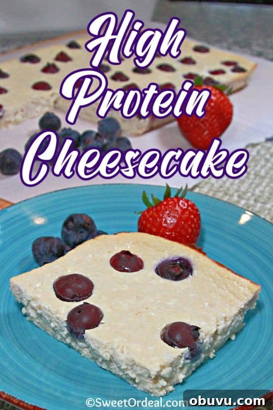 High-Protein Cheesecake Recipe for Muscle Gain and Low-Carb Diets 5 A slice of dessert that can also be served with breakfast, brunch, or as a healthy snack.
