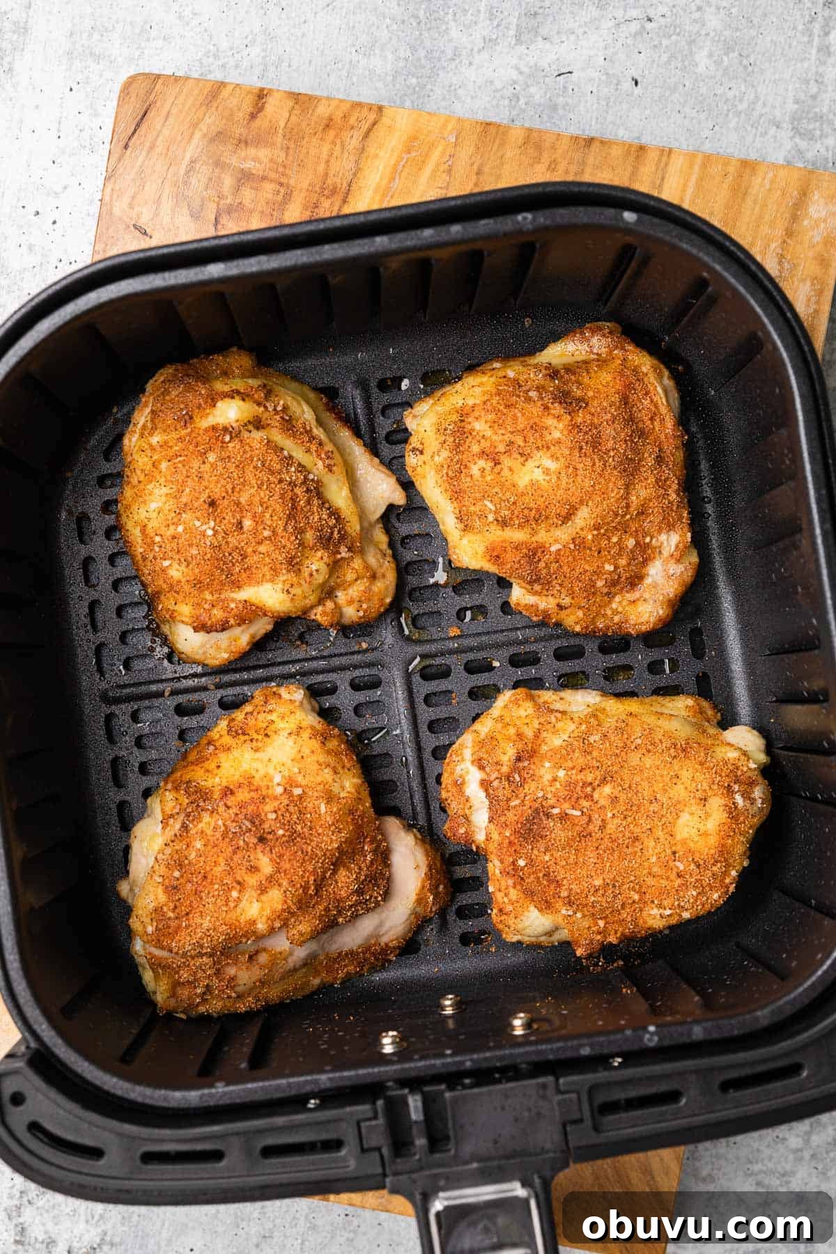 Crispy Air Fryer BBQ Chicken Thighs in 20 Minutes 6 making the recipe
