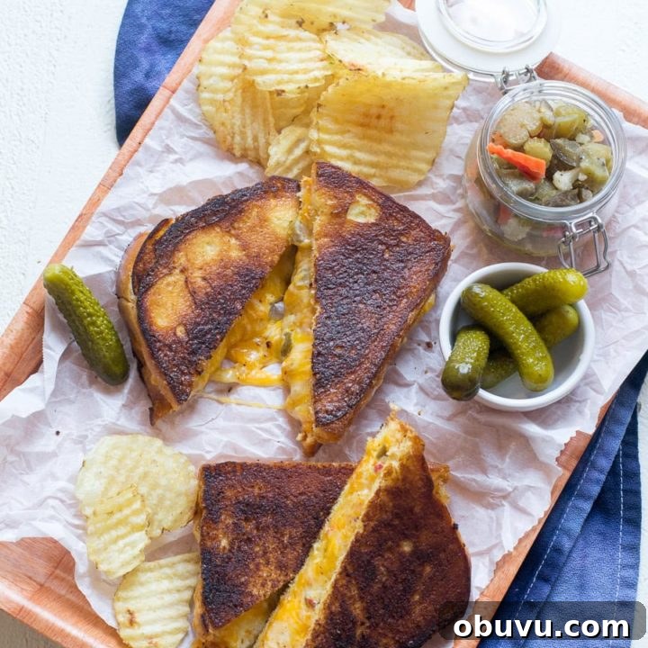 Hot Giardiniera Grilled Cheese | Sarcastic Cooking