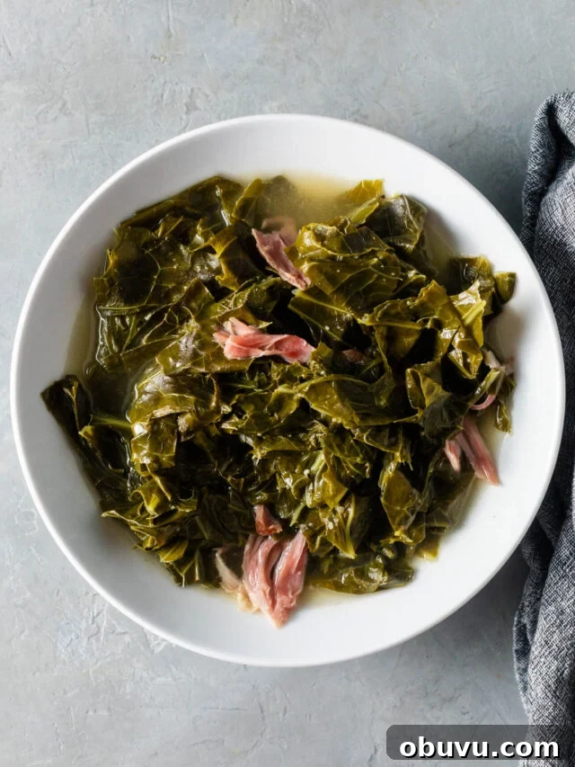 Soul Food Thanksgiving Menu 2024: 30+ Classic Recipes 19 bowl of southern collard greens with smoked turkey