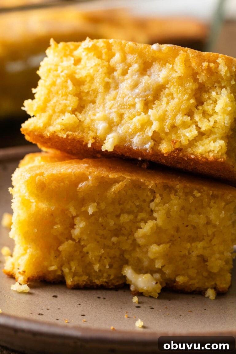Soul Food Thanksgiving Menu 2024: 30+ Classic Recipes 24 two pieces of southern cornbread stacked on a plate