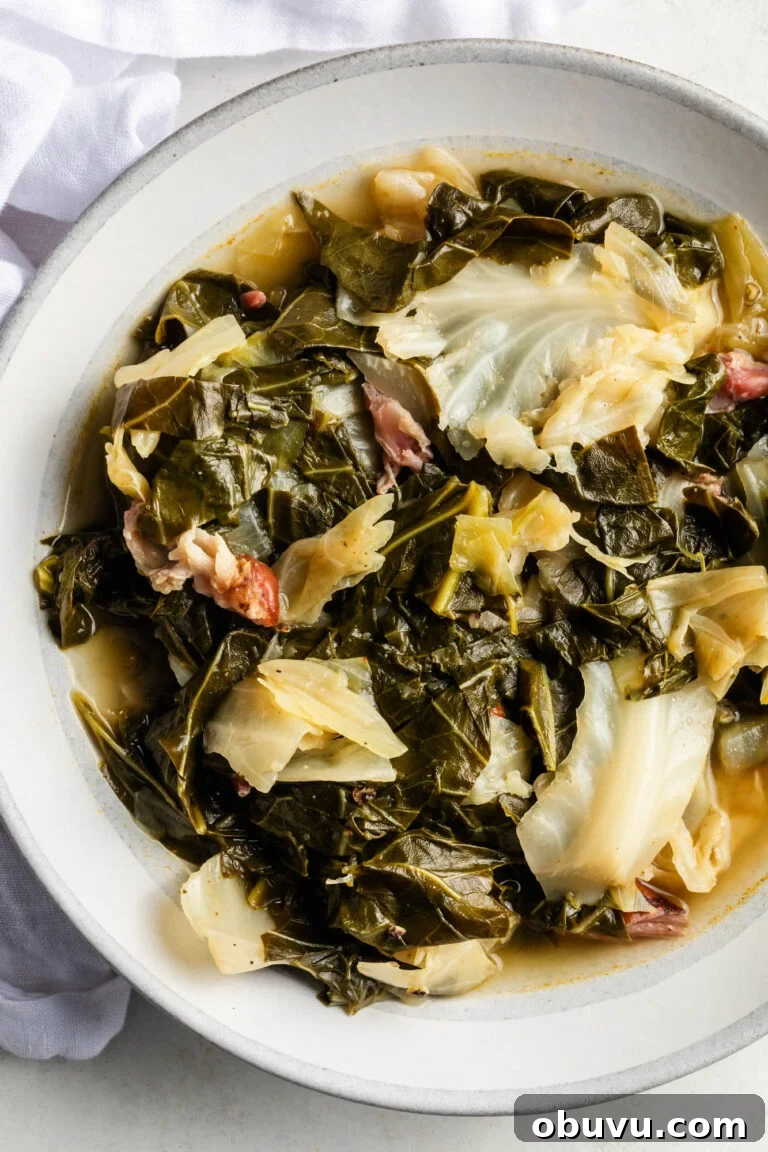 Soul Food Thanksgiving Menu 2024: 30+ Classic Recipes 35 bowl of collard greens and cabbage