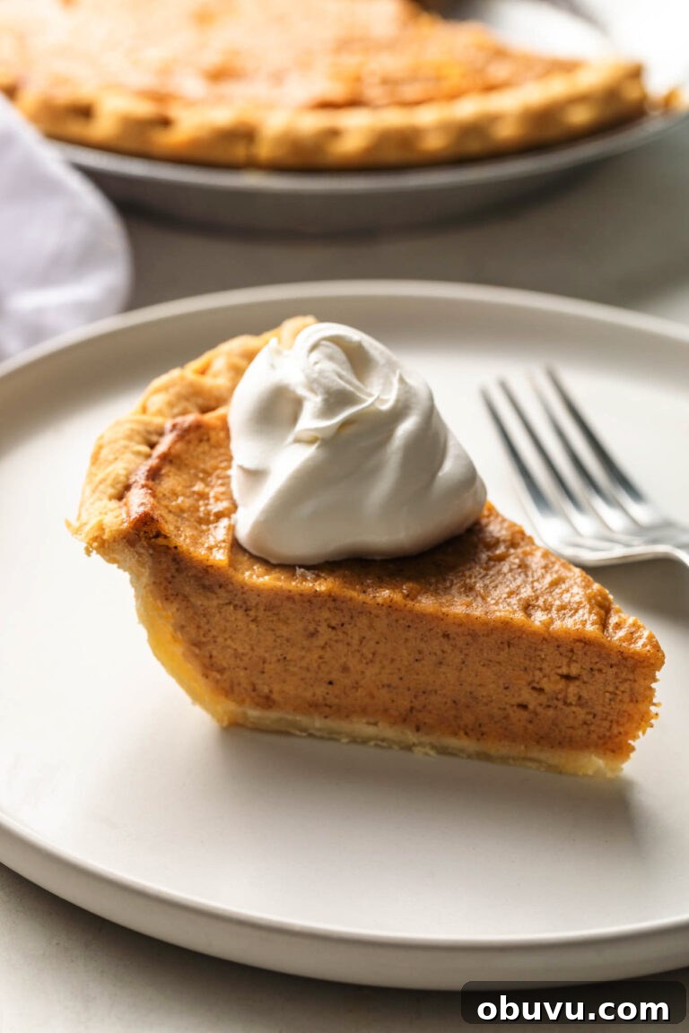 Soul Food Thanksgiving Menu 2024: 30+ Classic Recipes 36 slice of southern sweet potato pie with whip cream on a plate