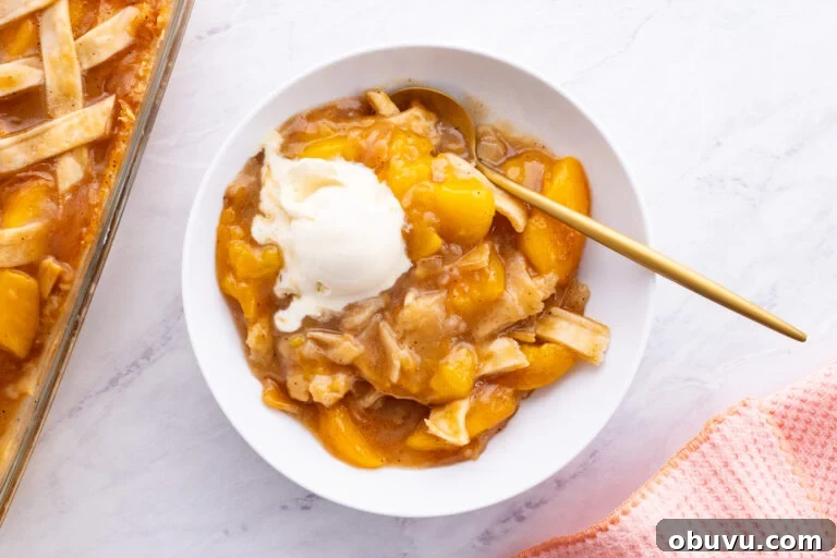 Soul Food Thanksgiving Menu 2024: 30+ Classic Recipes 38 bowl of peach cobbler with canned peaches