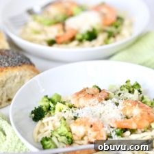 Creamy Shrimp & Broccoli Pasta: Garlic Parmesan Recipe 4 Pasta in creamy sauce with shrimp and broccoli