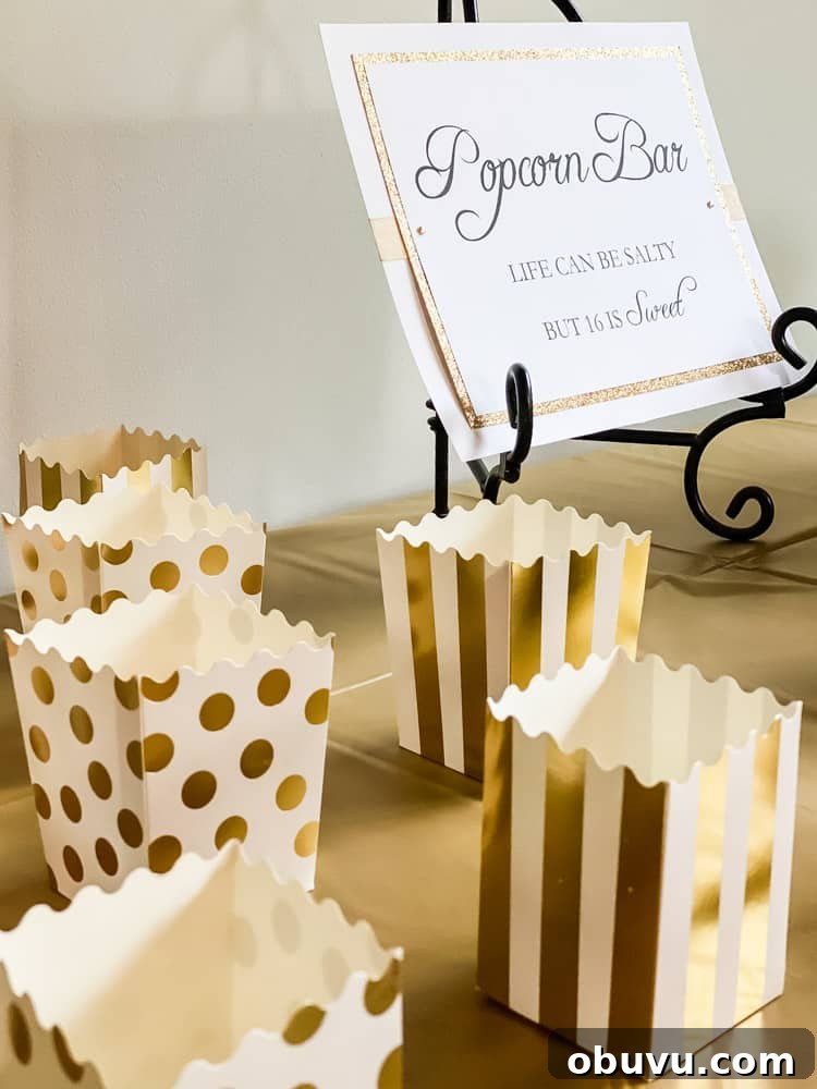 small decorated popcorn boxes for popcorn bar