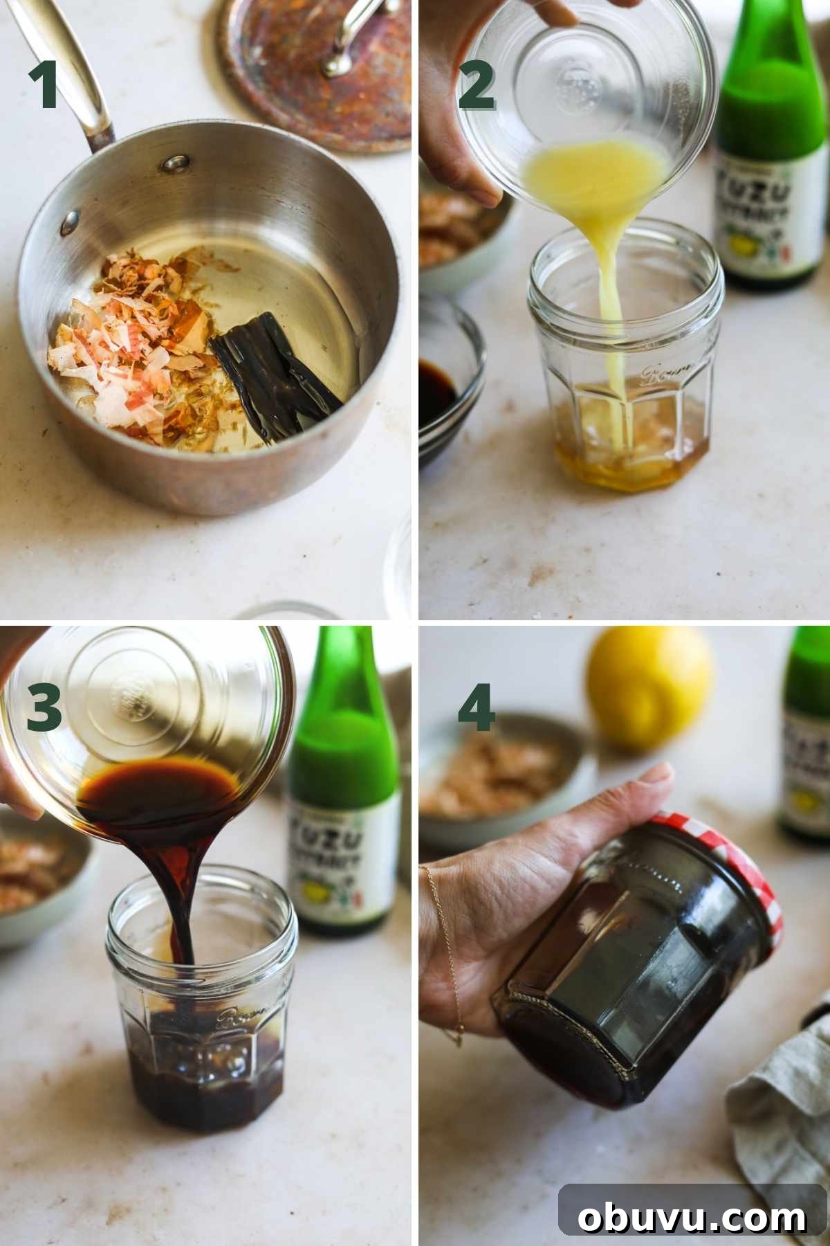Steps to make yuzu ponzu in 15 minutes.