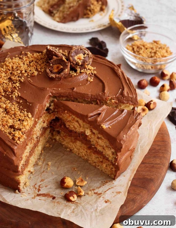 Decadent Chocolate Hazelnut Cake Recipe with Nutella Swirl 5 chocolate hazelnut cake slice