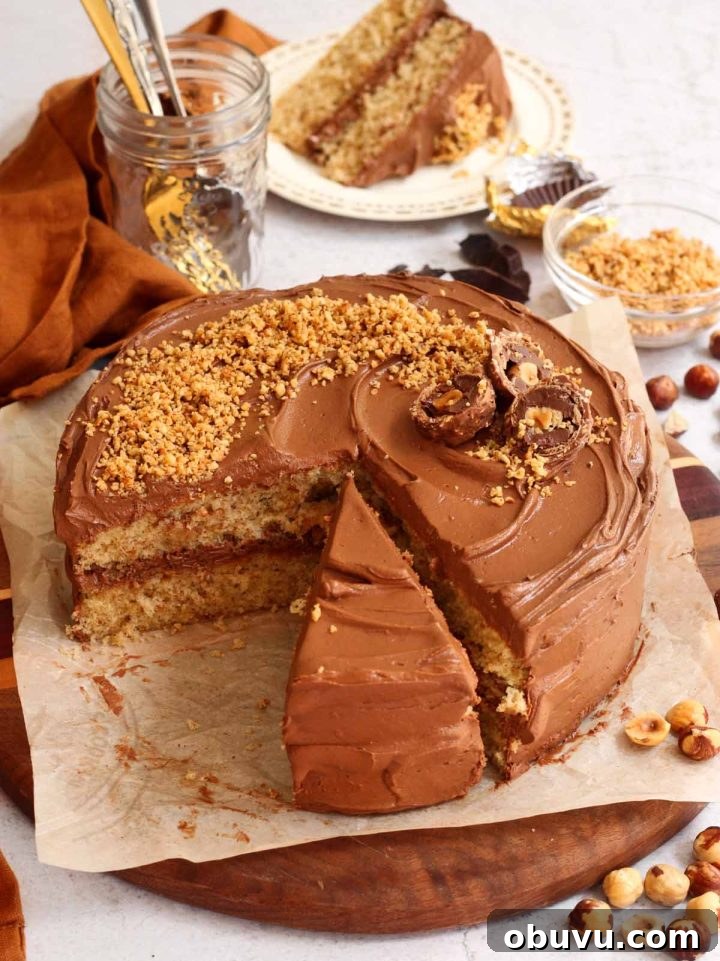 Decadent Chocolate Hazelnut Cake Recipe with Nutella Swirl 7 chocolate hazelnut cake