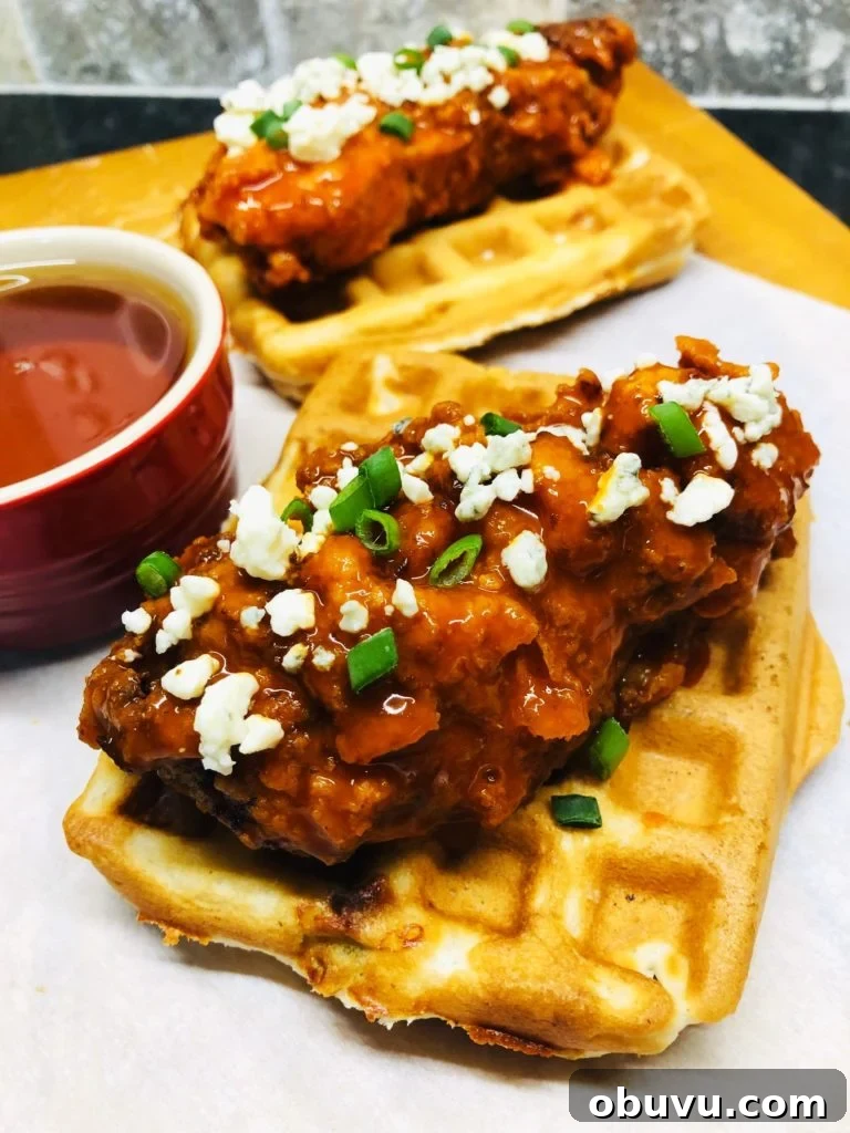 Crispy Honey Bourbon Buttermilk Fried Chicken Recipe 9 Buffalo Chicken and Waffles