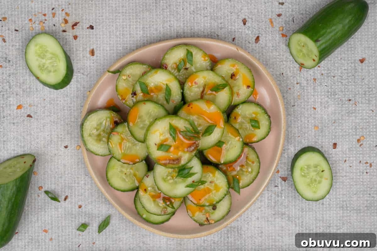 Din Tai Fung-Style Cucumber Salad Recipe That Pops 7 Ready din tai fung cucumber salad drizzled with chili oil.