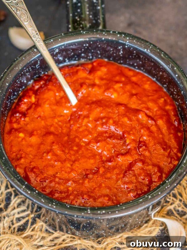 This Homemade Schezwan Sauce (Szechuan Sauce) is hot, spicy, fiery red, and much more delicious than the store-bought sauce.