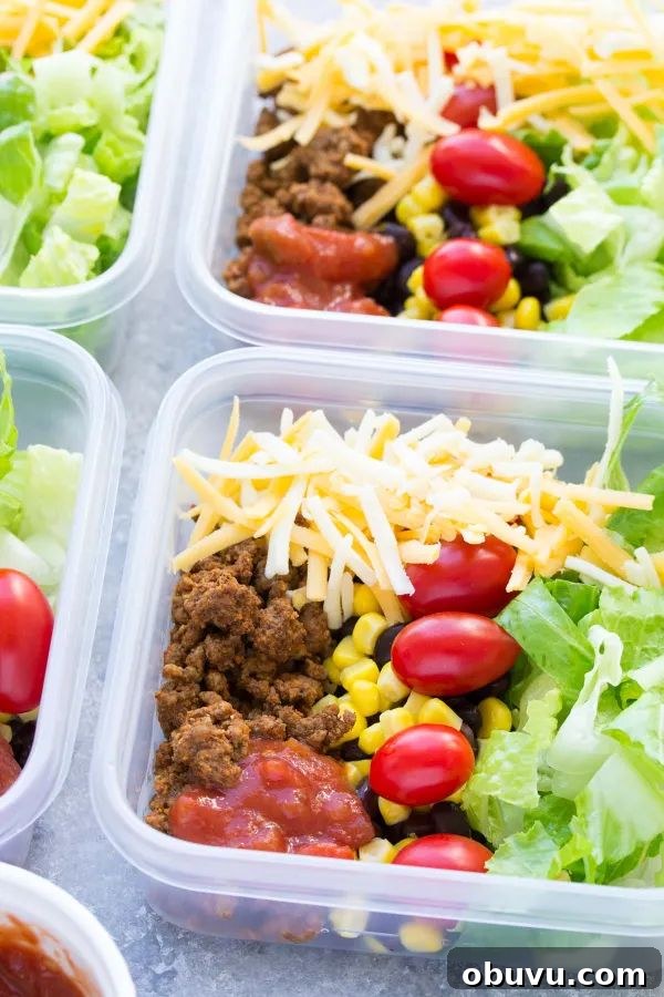 meal prep taco salad bowls