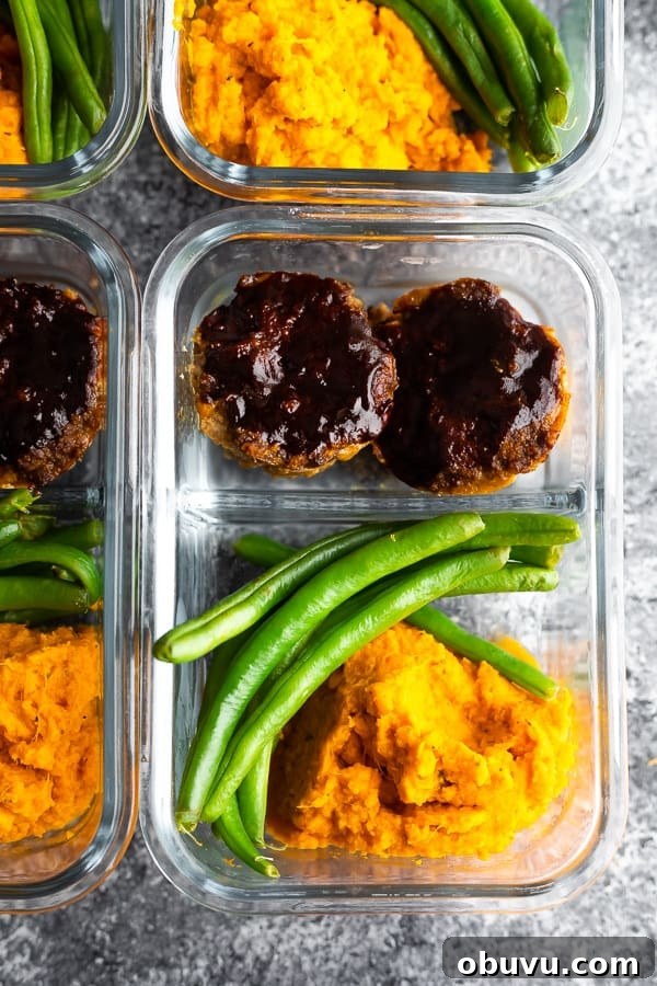 bbq meatloaf meal prep bowl