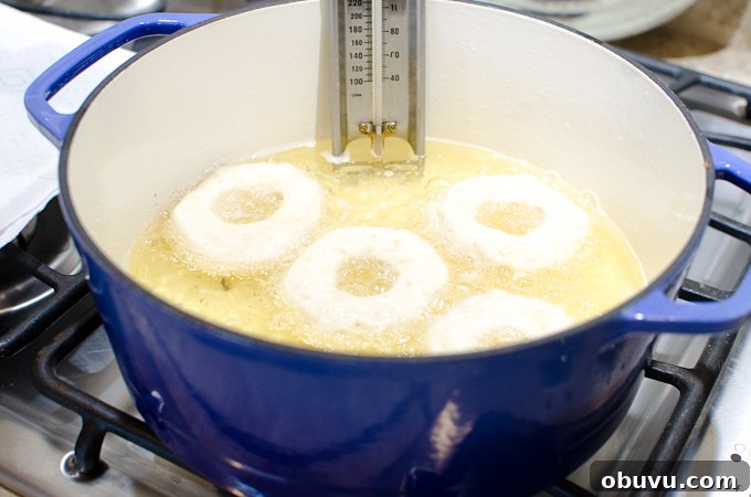 donuts frying in hot oil