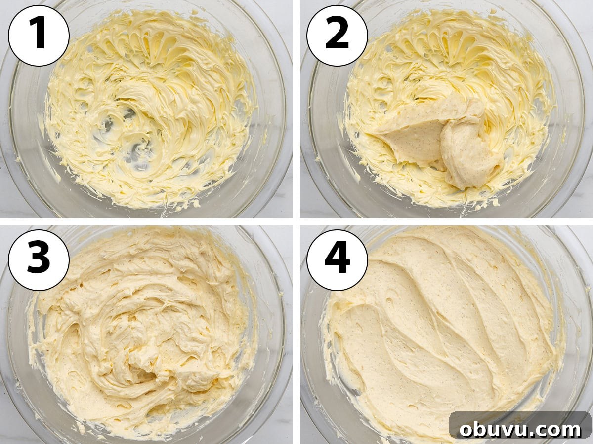 Method 1: whipping the butter in a bowl then slowly incorporating the pastry cream.