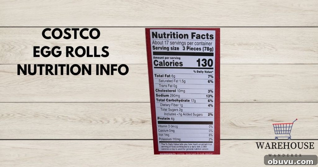 Costco Egg Rolls: A Crowd-Pleasing Appetizer to Keep Ready 3 Costco Egg Rolls Nutrition Information Label