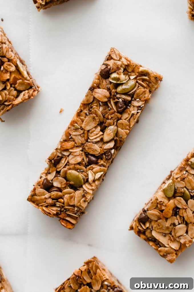 a muesli bar on parchment paper