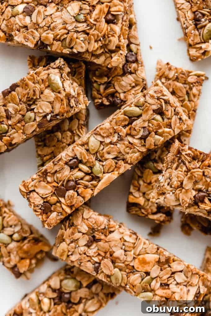 muesli bars stacked on top of each other