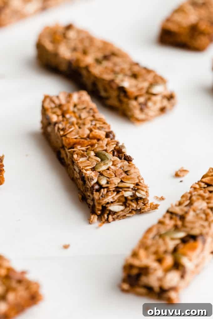cut up muesli bars on parchment paper