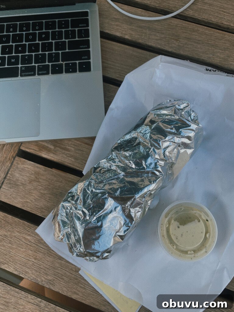 Skier’s Breakfast Burrito from Beaumont Bakery — Mountain Mornings 2 breakfast burrito in tinfoil