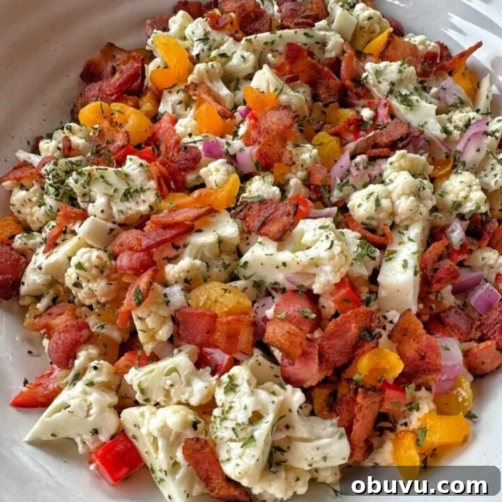 Cauliflower Crunch Salad with Honey Jalapeño Dressing