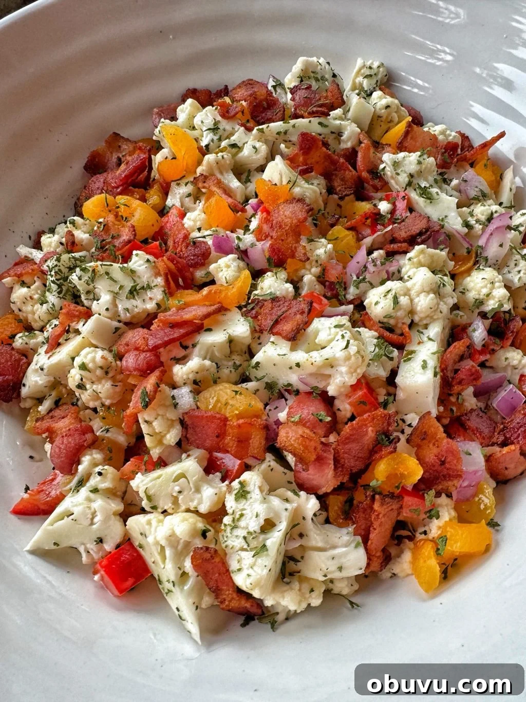 Cauliflower Crunch Salad with Honey Jalapeño Dressing Recipe 9 The finished Cauliflower Crunch Salald