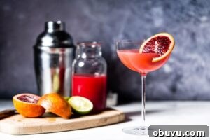 blood orange mezcal gimlet