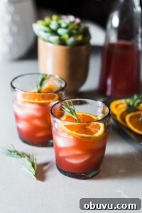 Blood Orange-Rosemary Margaritas straight on