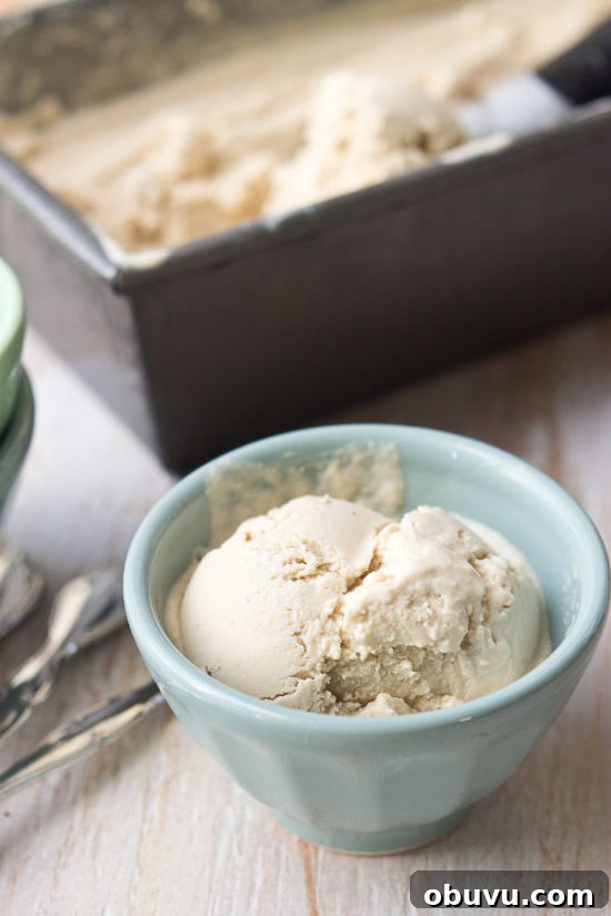 vegan ice cream with cashews almond milk and maple syrup