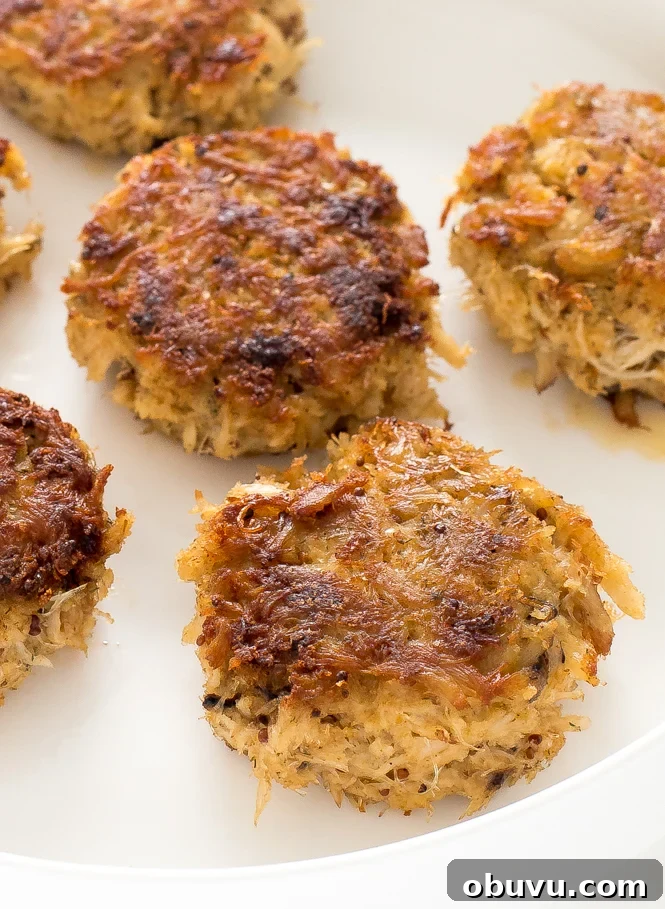 Crispy Crab Cakes with Zesty Lemon Aioli Recipe 2 top shot of cooked crab cakes on white plate