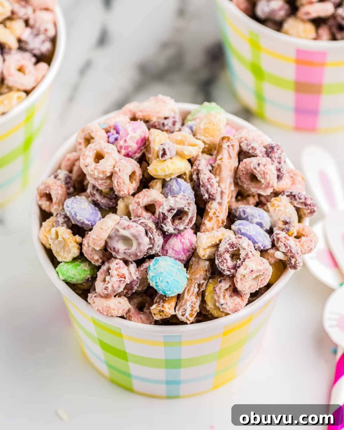 Easter Rice Krispie Treats Recipe with Colorful Spring Decorations 12 Easter Bunny Bait