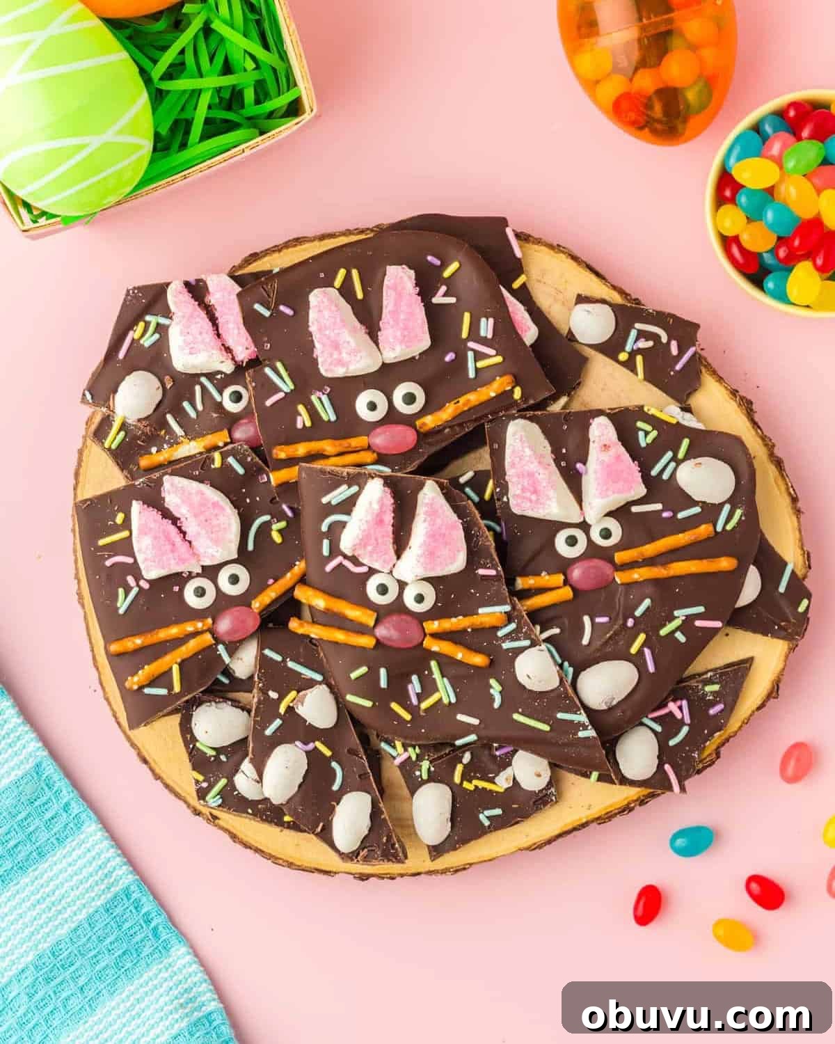 Easter Rice Krispie Treats Recipe with Colorful Spring Decorations 13 Easter Bunny Bark