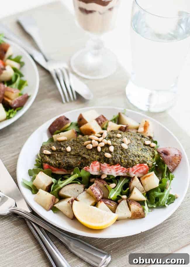 Pesto-Crusted Baked Salmon with Lemon and Herbs 4 Pesto Baked Salmon Recipe