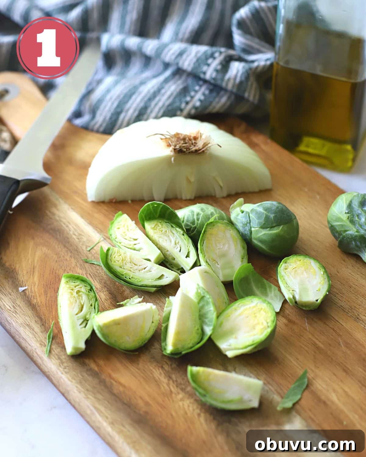 Crispy Oven-Roasted Brussels Sprouts with Balsamic Glaze 6 Brussels sprouts cut into quarters to roast them.
