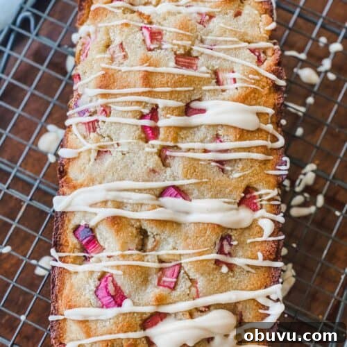 Keto Rhubarb Loaf with Sweet Glaze Topping 9 Keto Rhubarb Bread small photo