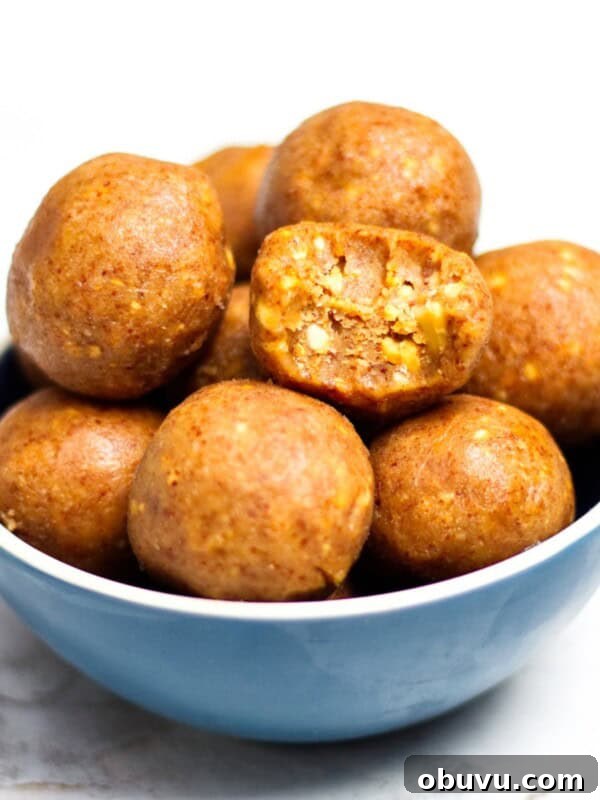 Chewy Peanut Butter Blondies Recipe for Rich, Gooey Bars 9 peanut butter balls served in a bowl.